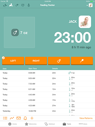 Baby Feeding Chart App